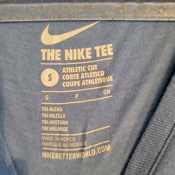 Nike Two-Tone Carolina Blue and Navy 'LET'S GO HEELS' V-Neck Tee - Picture 3 of 4